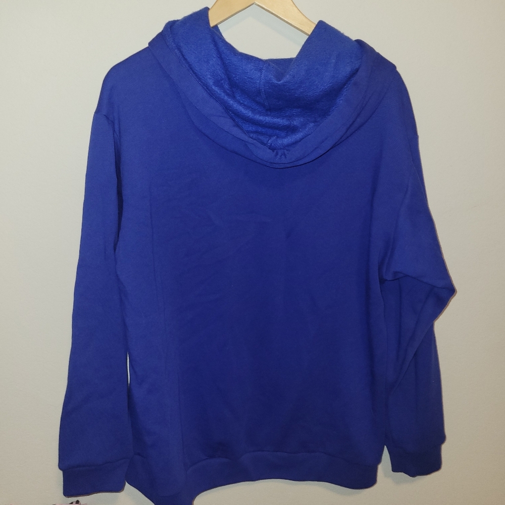 VICTORIAS SECRET PINK royal blue campus hoodie size large - Picture 2 of 3